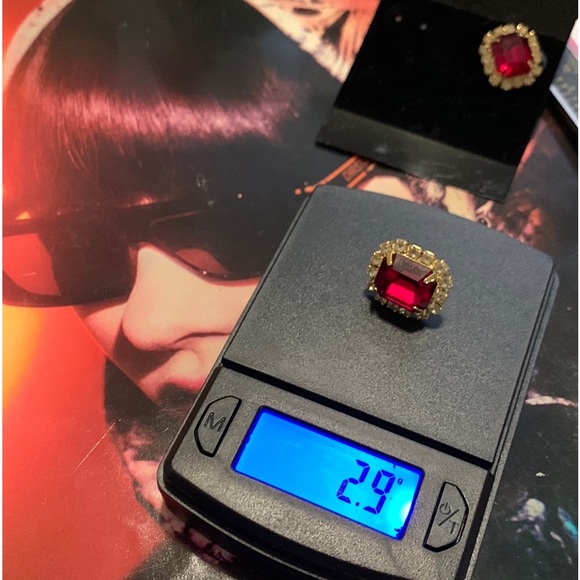 ๐Womenโs Stunning Red Rubies/Diamond Gold-Tone Post Studs | A Gift Sheโll Lโฅ๏ธVE - Picture 9 of 16